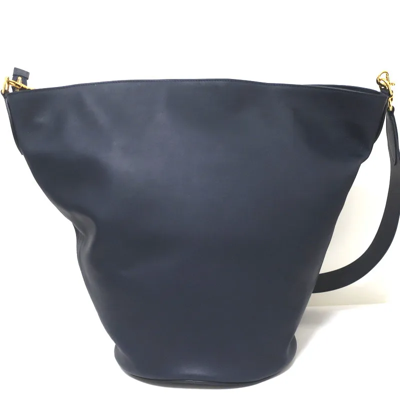 Khaite The Virginia Hobo Navy Leather Extra Large Crossbody Bag