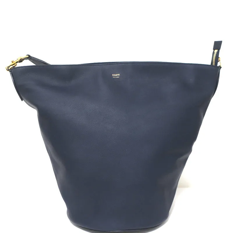 Khaite The Virginia Hobo Navy Leather Extra Large Crossbody Bag