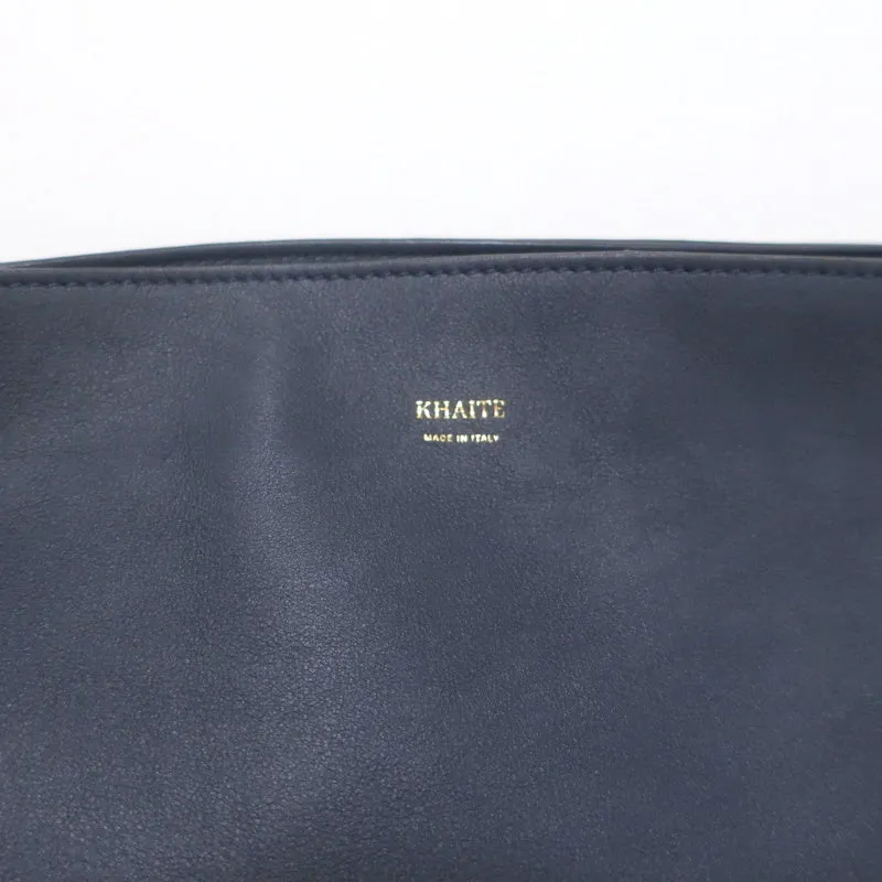 Khaite The Virginia Hobo Navy Leather Extra Large Crossbody Bag