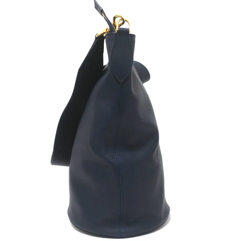Khaite The Virginia Hobo Navy Leather Extra Large Crossbody Bag