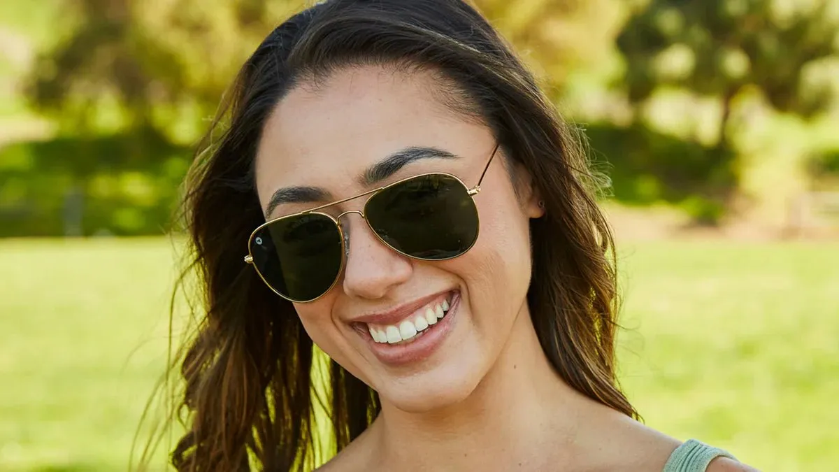 Knockaround Sunglasses - Mile Highs - Gold/Aviator Green