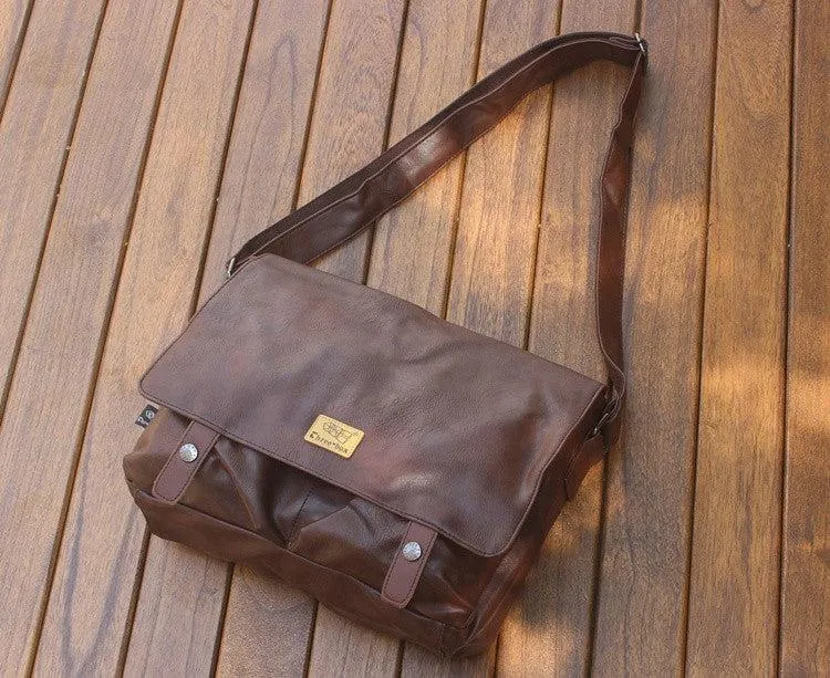 Large Capacity Faux Leather Messenger Bag