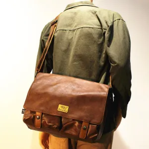 Large Capacity Faux Leather Messenger Bag