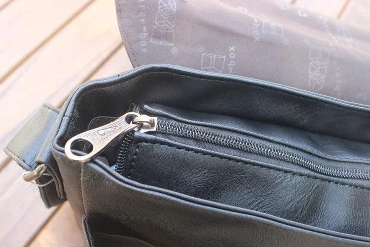 Large Capacity Faux Leather Messenger Bag