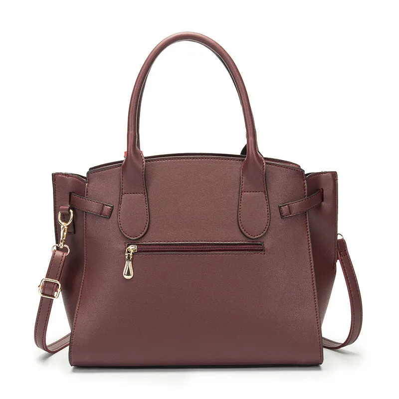 Large-capacity Ribbon Nylon Handbags Solid Color Mother-in-law Three-piece