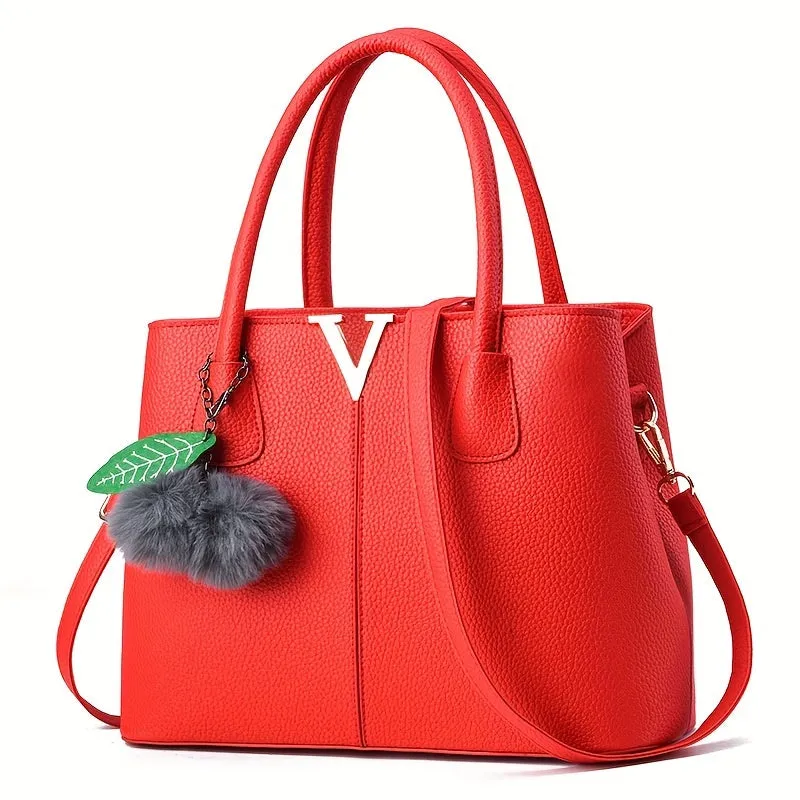 Large Capacity Tote Bag for Women Faux Leather Shoulder & Crossbody Handbag