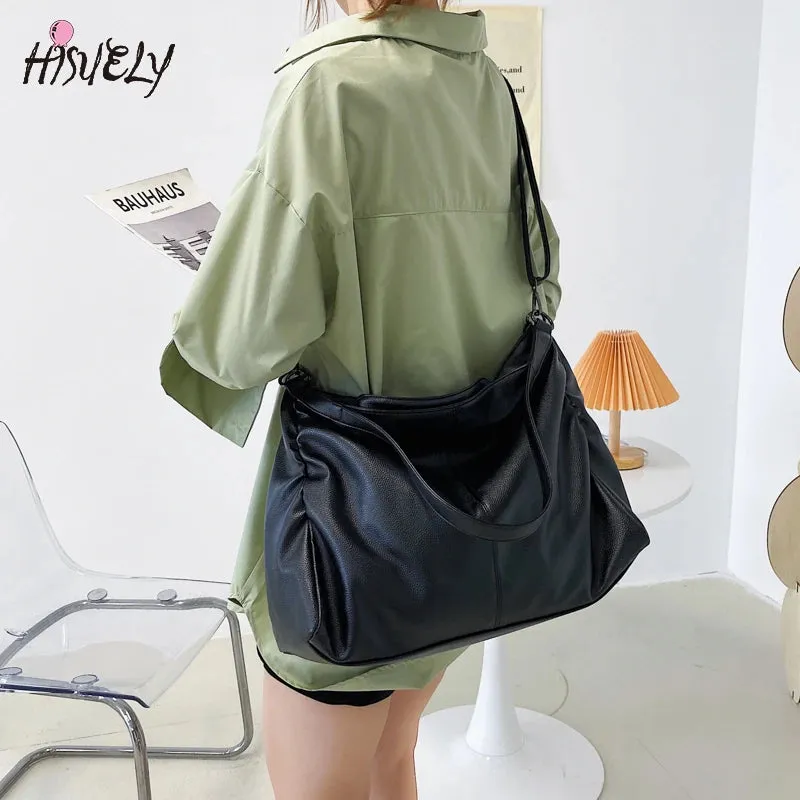 Large Capacity Tote Bag Hobo Shoulder Bags for Women Shopper Bag Travel Quality Soft Faux Leather Crossbody Handbags