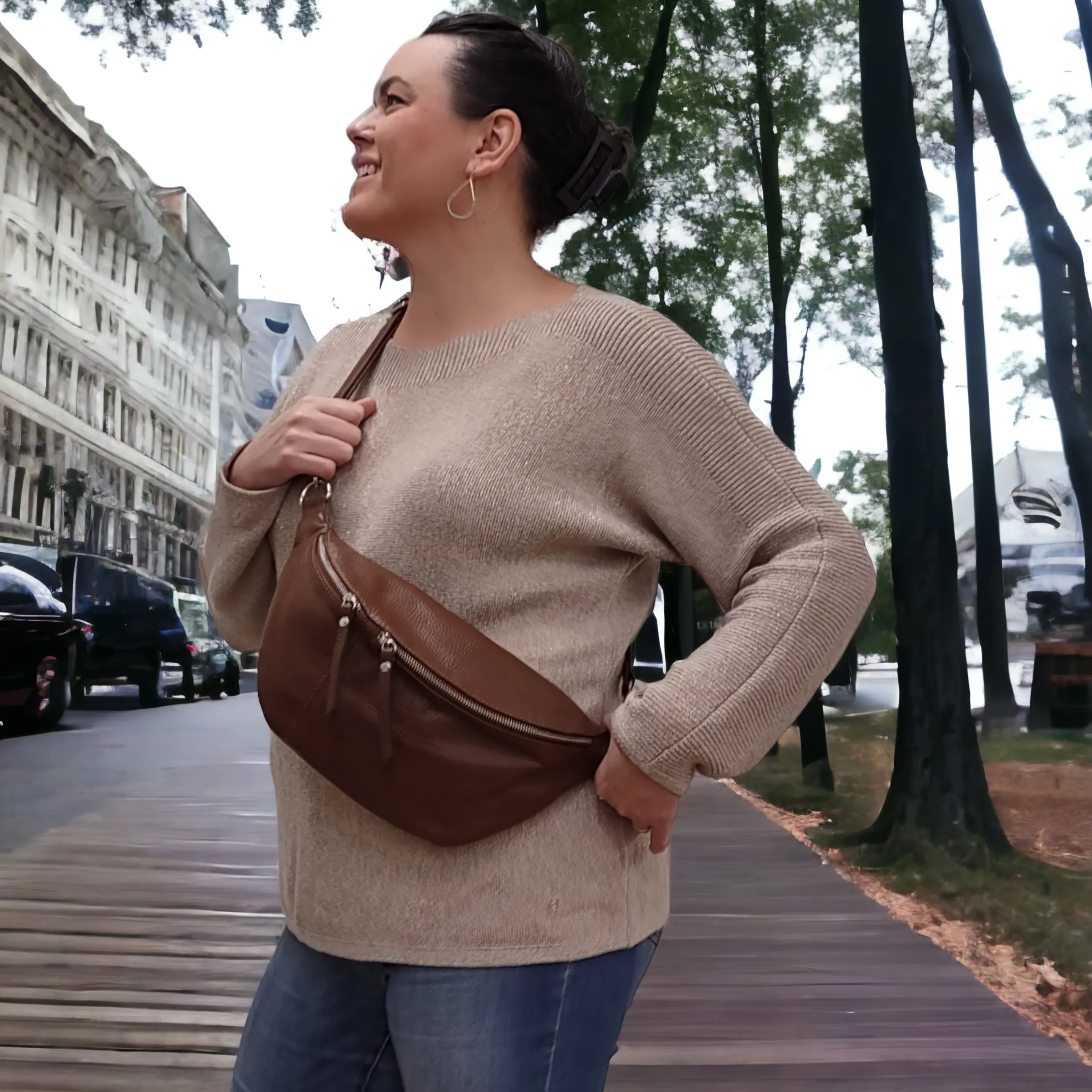 Large Leather Bum Bag | Waist Pack | Crossbody