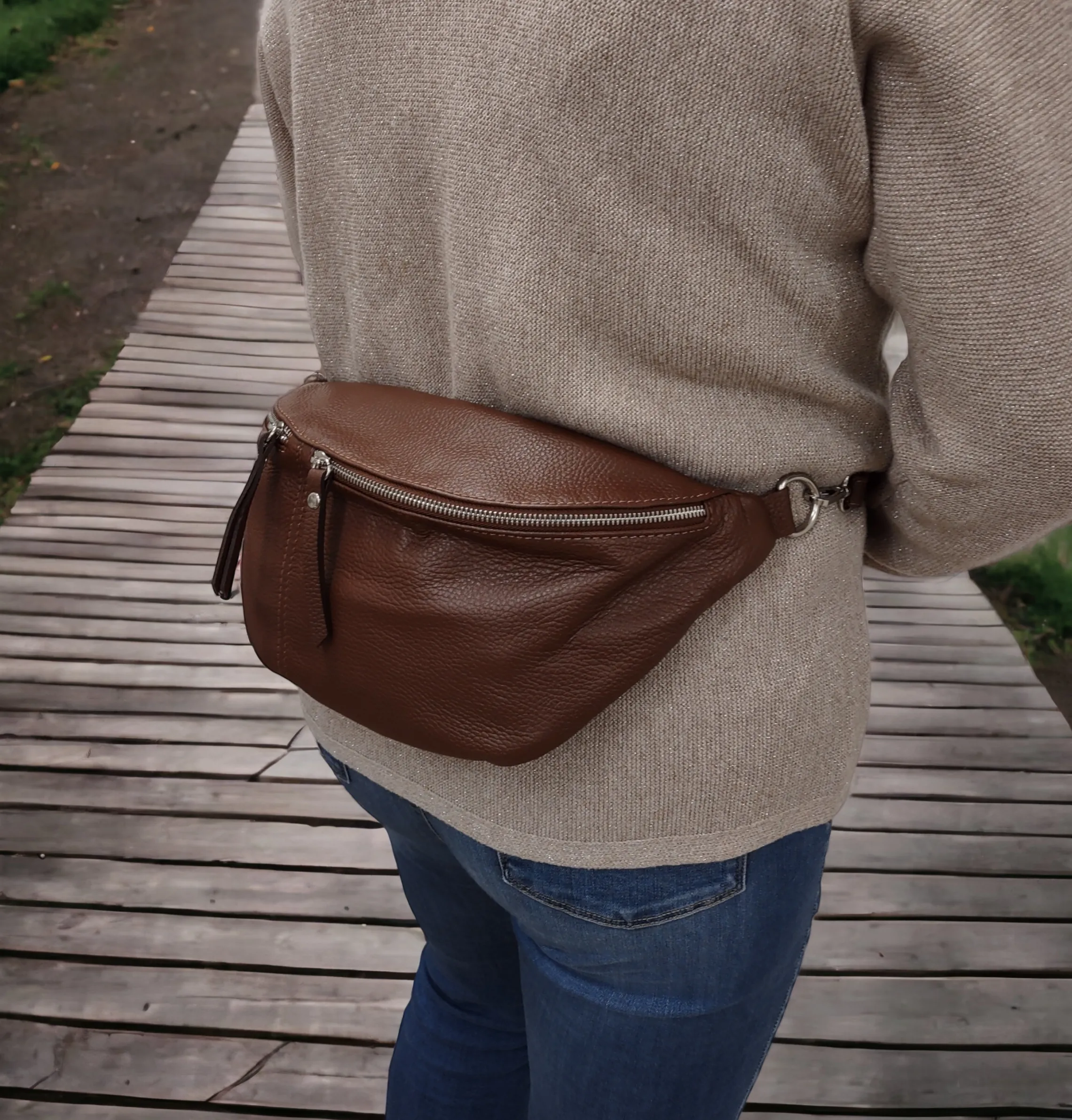 Large Leather Bum Bag | Waist Pack | Crossbody