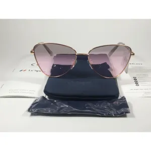 Le Specs Echo Butterfly Cat Sunglasses Matte Rose Gold Frame Pink Mirror Lens LSP1802171