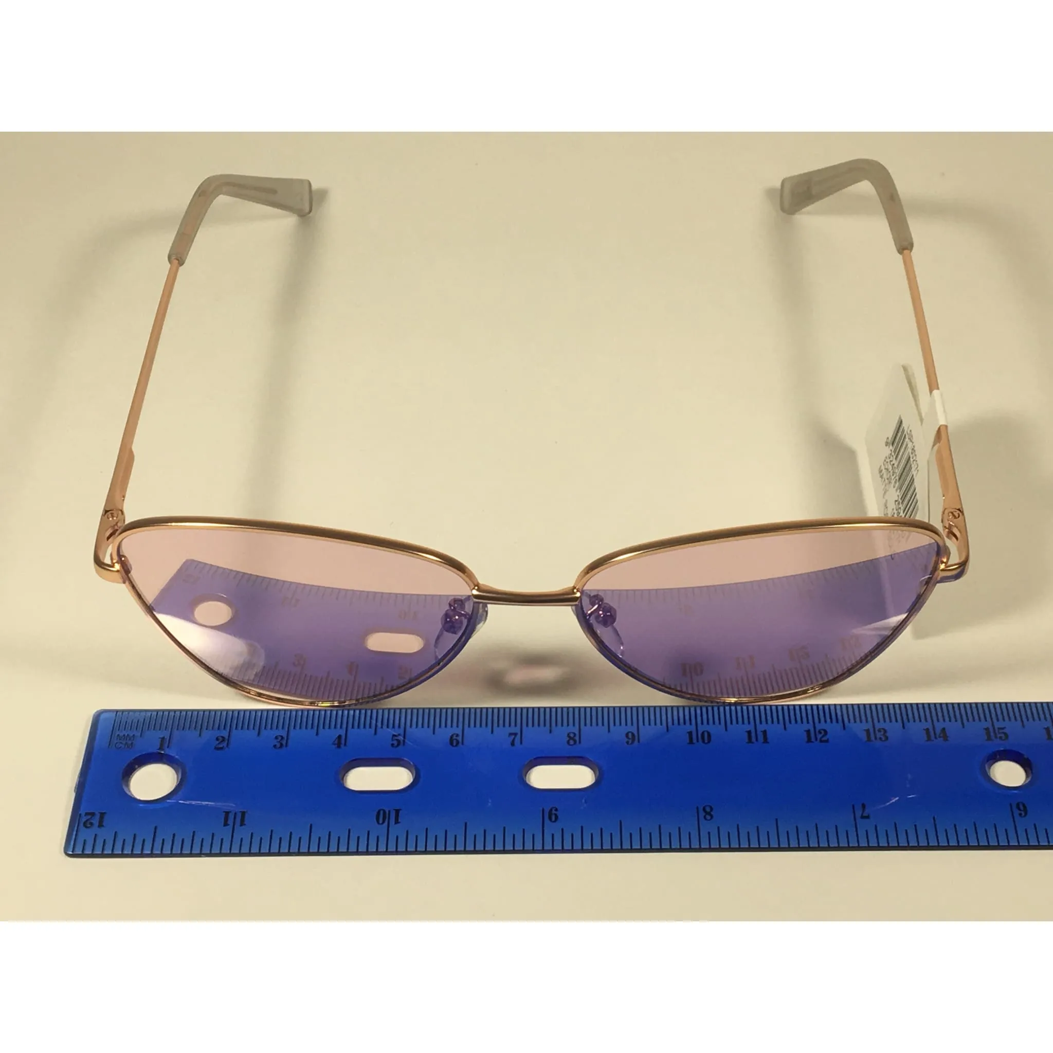 Le Specs Echo Butterfly Cat Sunglasses Matte Rose Gold Frame Pink Mirror Lens LSP1802171