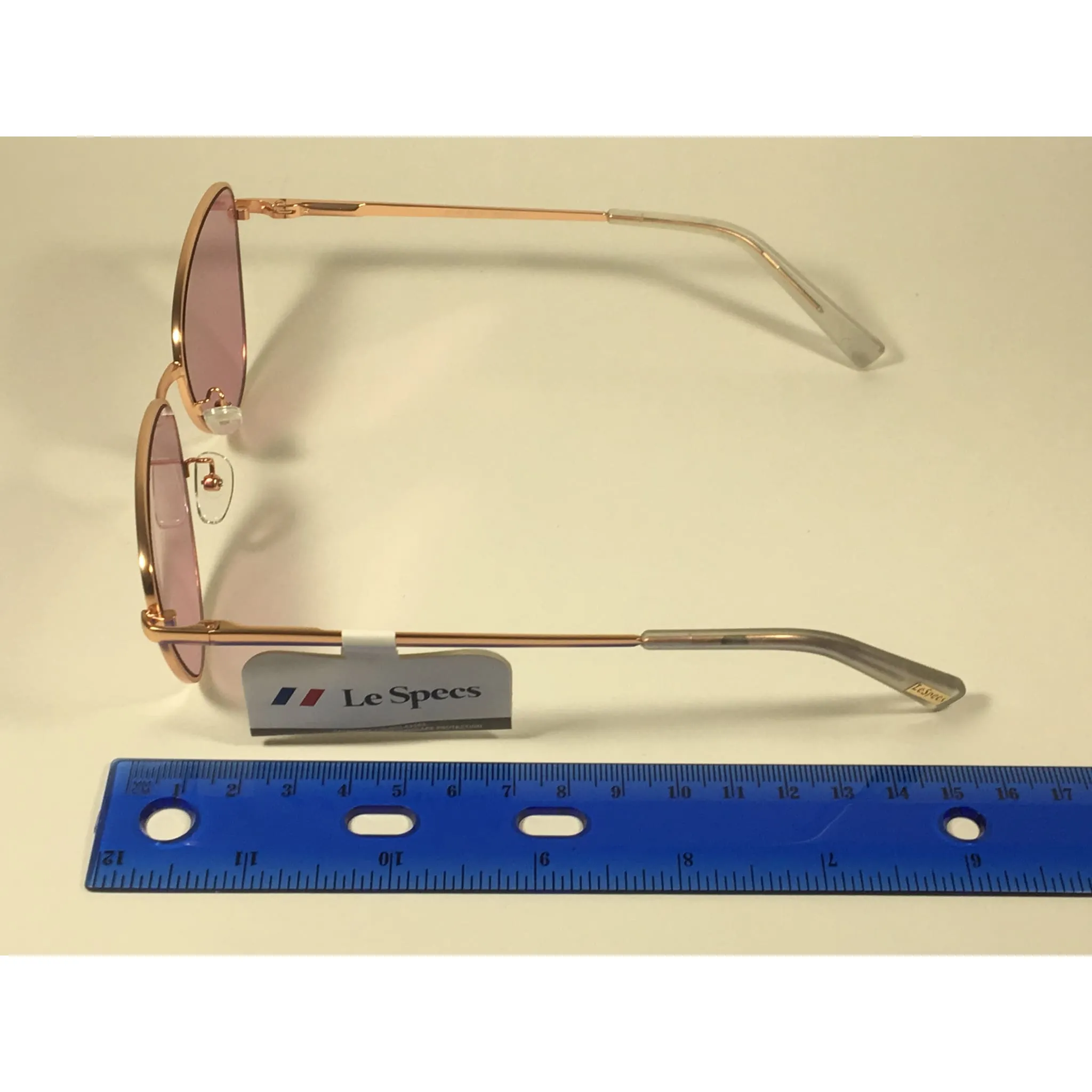 Le Specs Echo Butterfly Cat Sunglasses Matte Rose Gold Frame Pink Mirror Lens LSP1802171