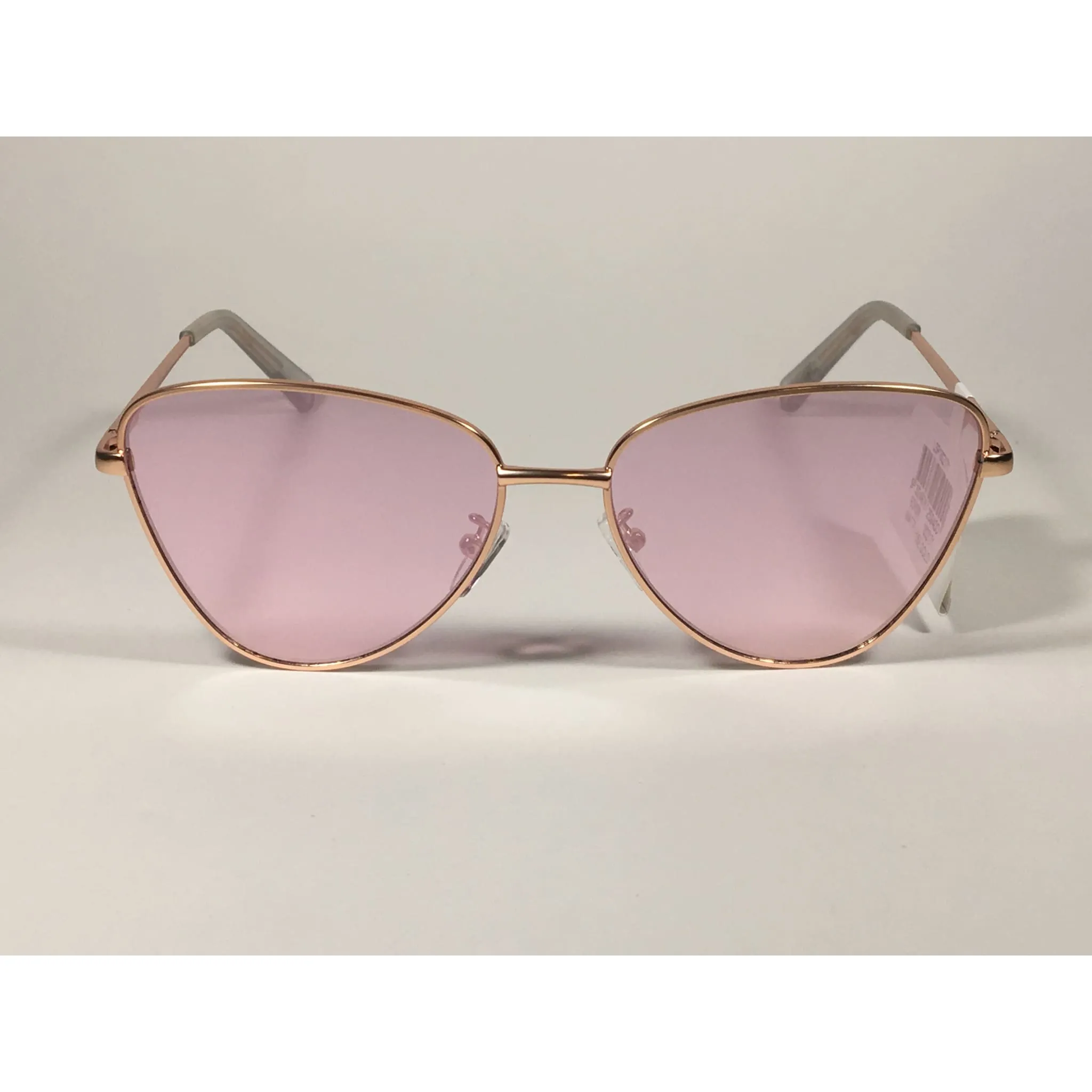 Le Specs Echo Butterfly Cat Sunglasses Matte Rose Gold Frame Pink Mirror Lens LSP1802171