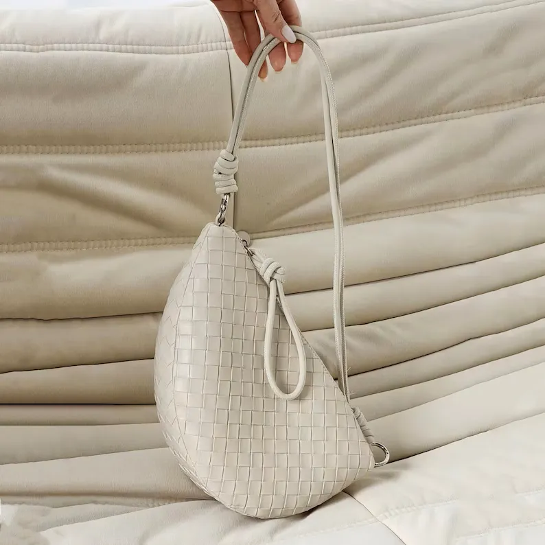 Leather Lattice Shoulder Bag