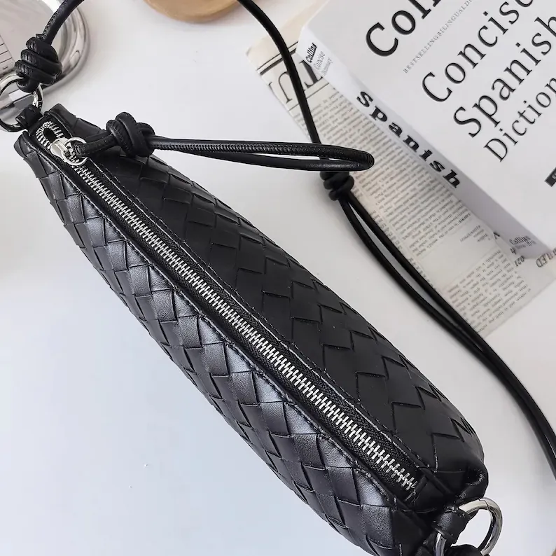 Leather Lattice Shoulder Bag