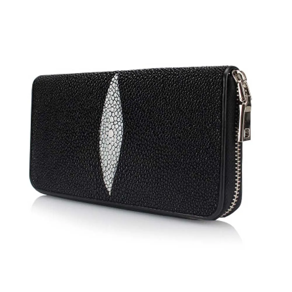 Long Stingray Leather Zip Wallet