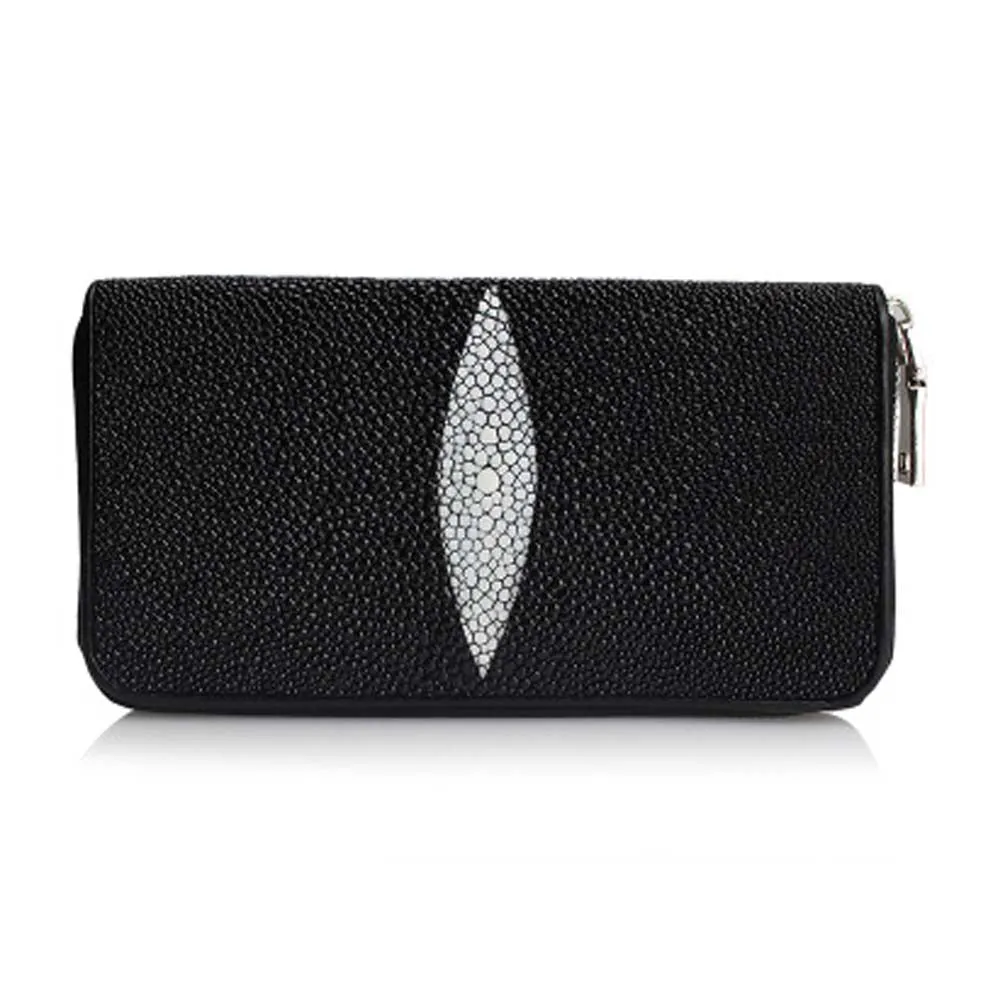 Long Stingray Leather Zip Wallet