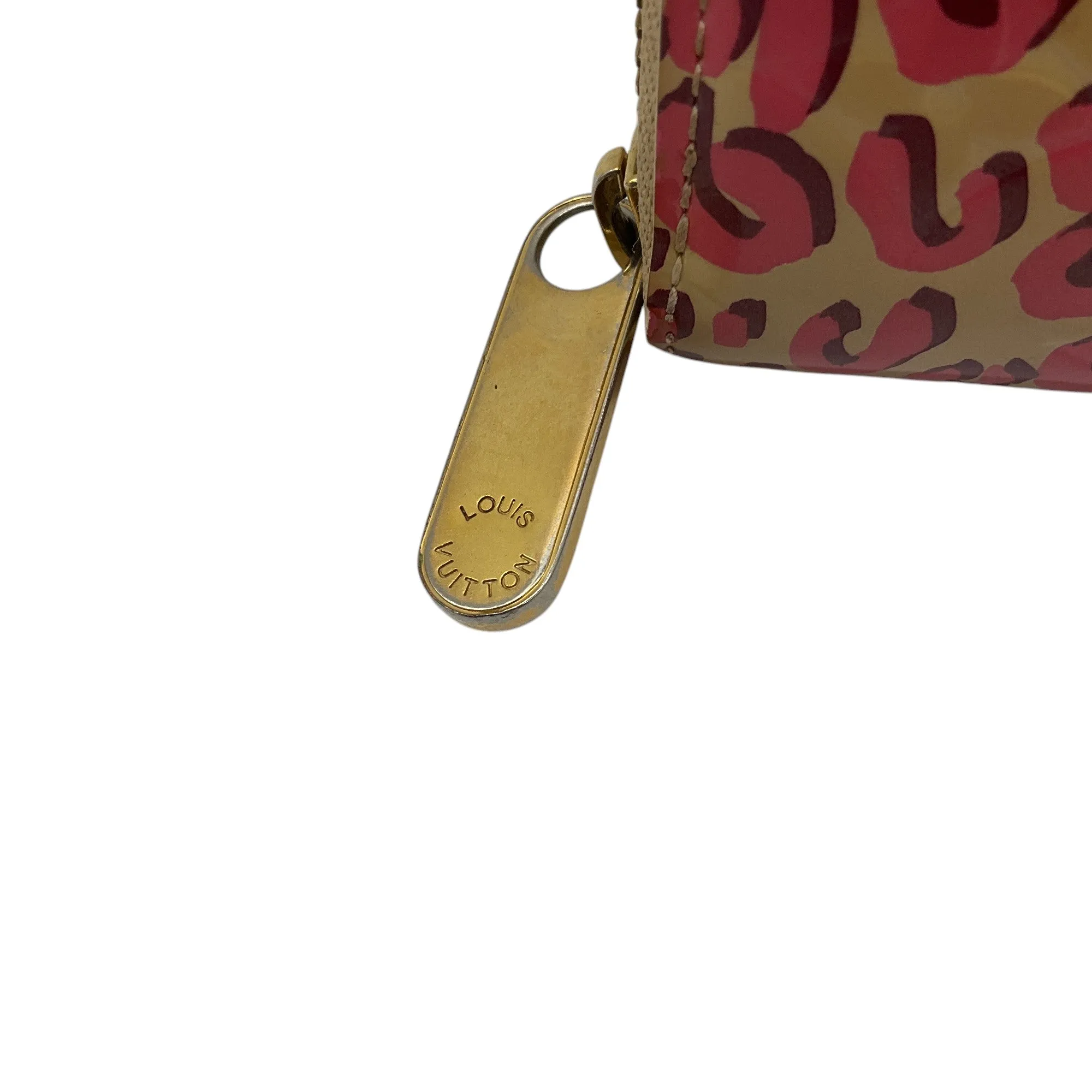 Louis Vuitton Beige / Pink / Green Printed Zip Around Wallet
