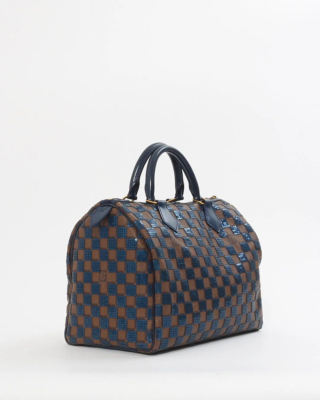 Louis Vuitton Brown Damier Navy Sequin Paillette Speedy 30