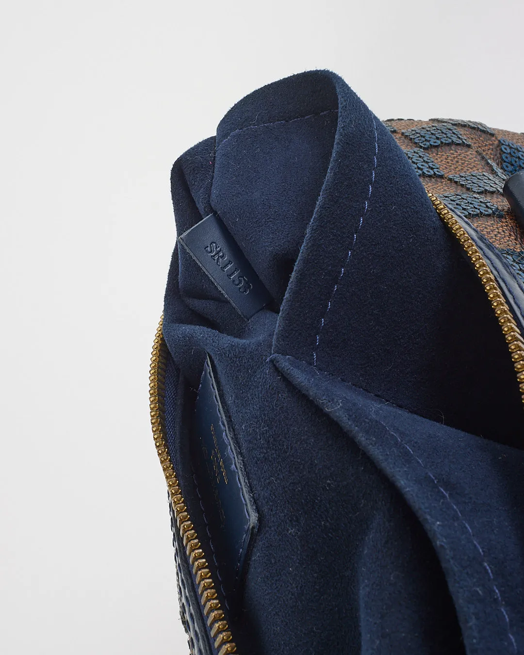 Louis Vuitton Brown Damier Navy Sequin Paillette Speedy 30