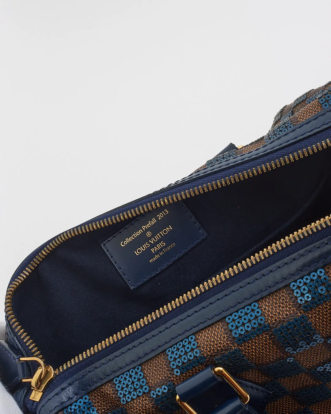 Louis Vuitton Brown Damier Navy Sequin Paillette Speedy 30