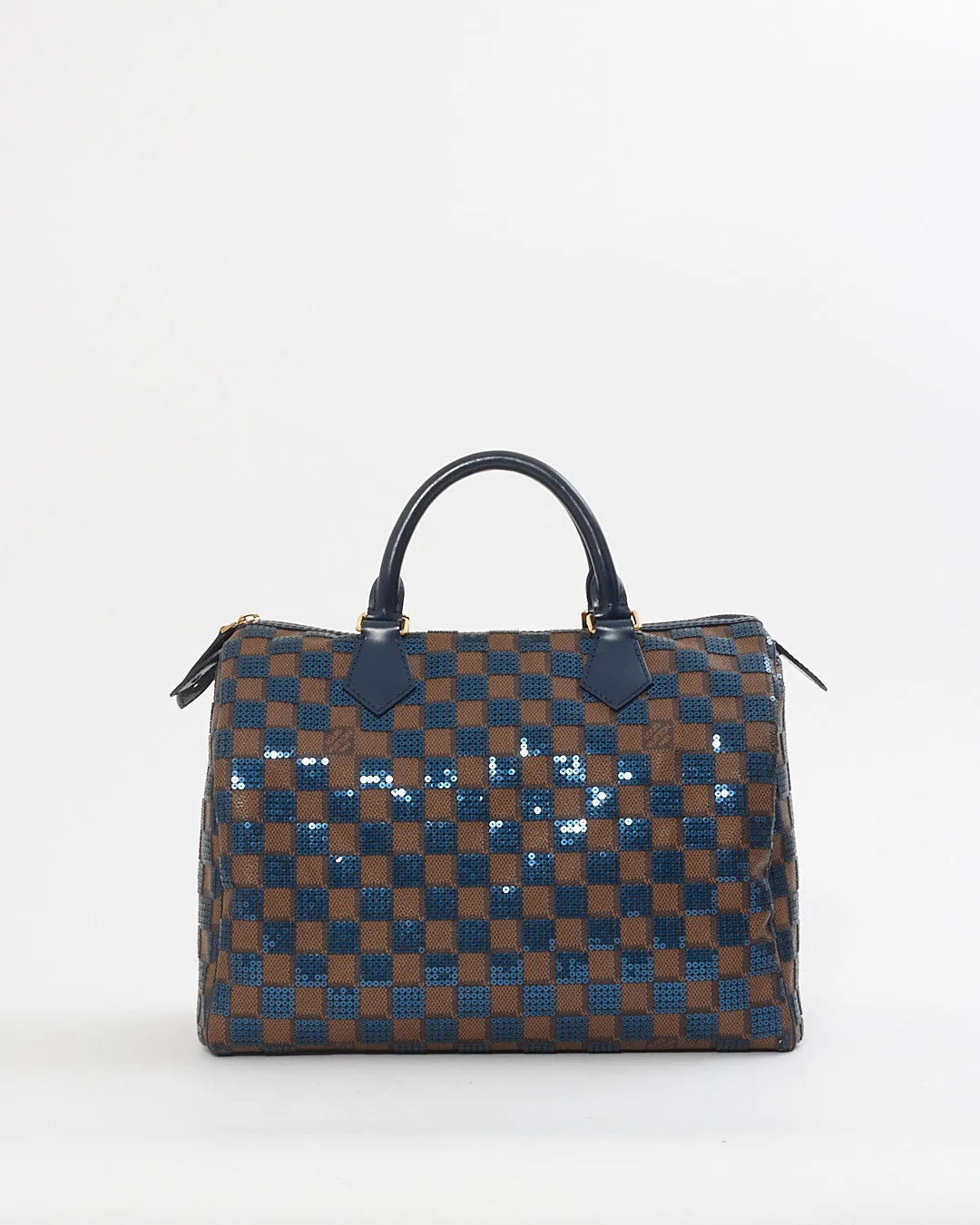 Louis Vuitton Brown Damier Navy Sequin Paillette Speedy 30