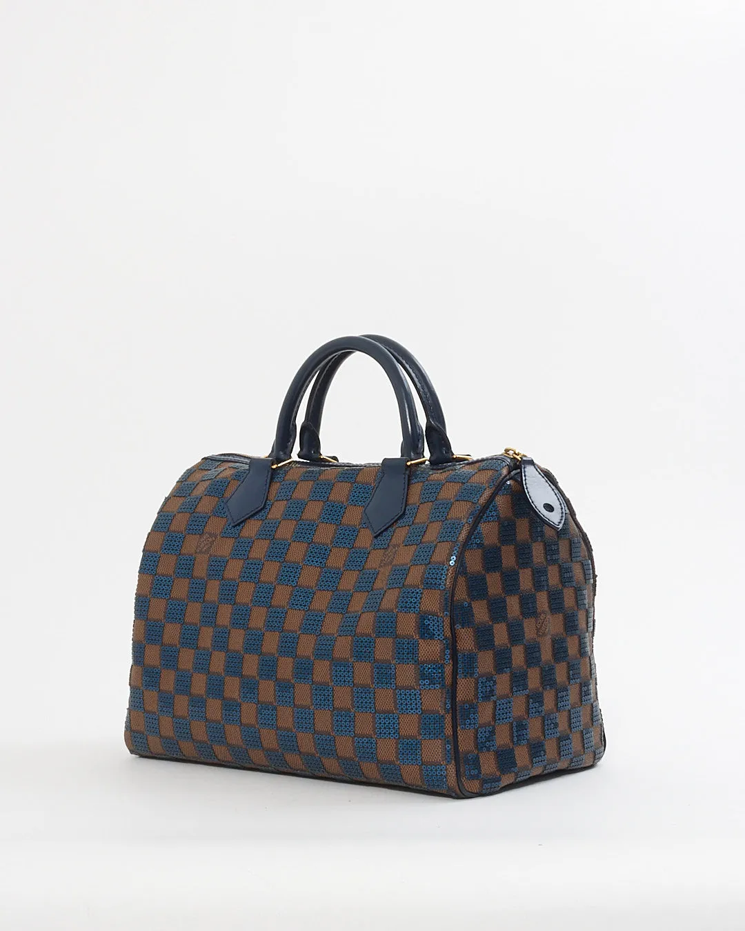 Louis Vuitton Brown Damier Navy Sequin Paillette Speedy 30
