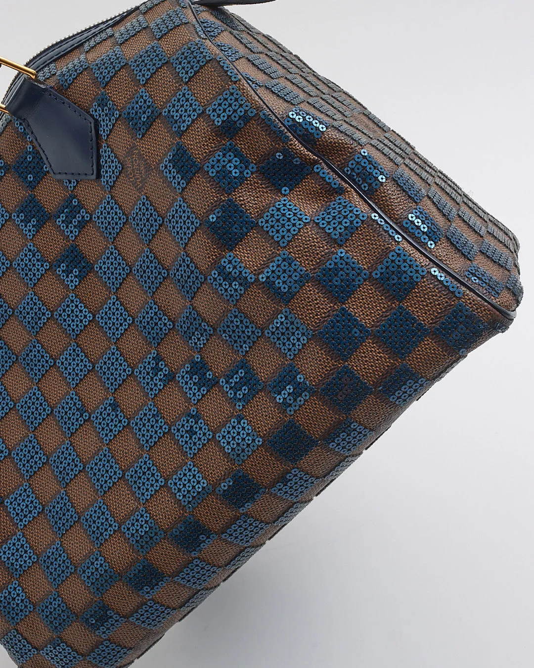 Louis Vuitton Brown Damier Navy Sequin Paillette Speedy 30