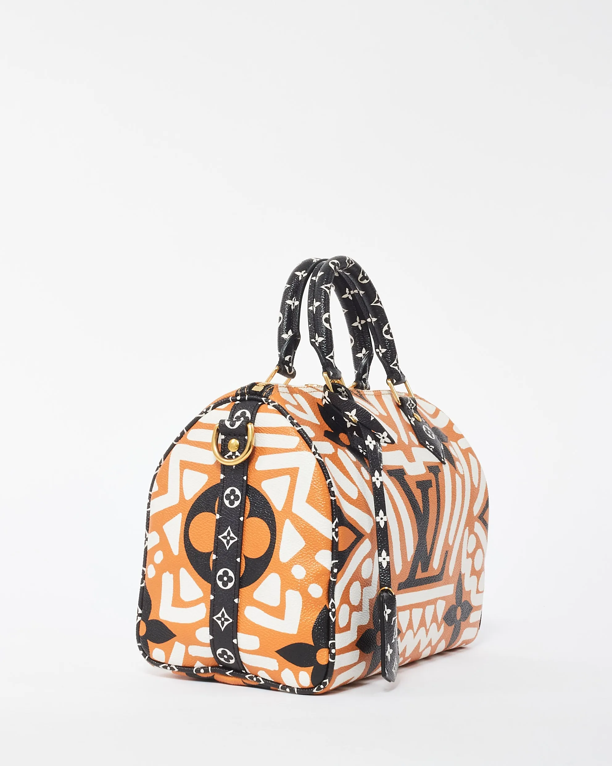 Louis Vuitton Coated Canvas Cream and Caramel Crafty Speedy 25 Bandoulière Bag