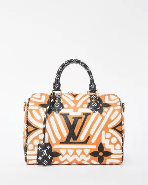Louis Vuitton Coated Canvas Cream and Caramel Crafty Speedy 25 Bandoulière Bag