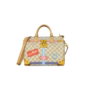 Louis Vuitton Damier Azur Summer Trunks Speedy 30 Bandouliere