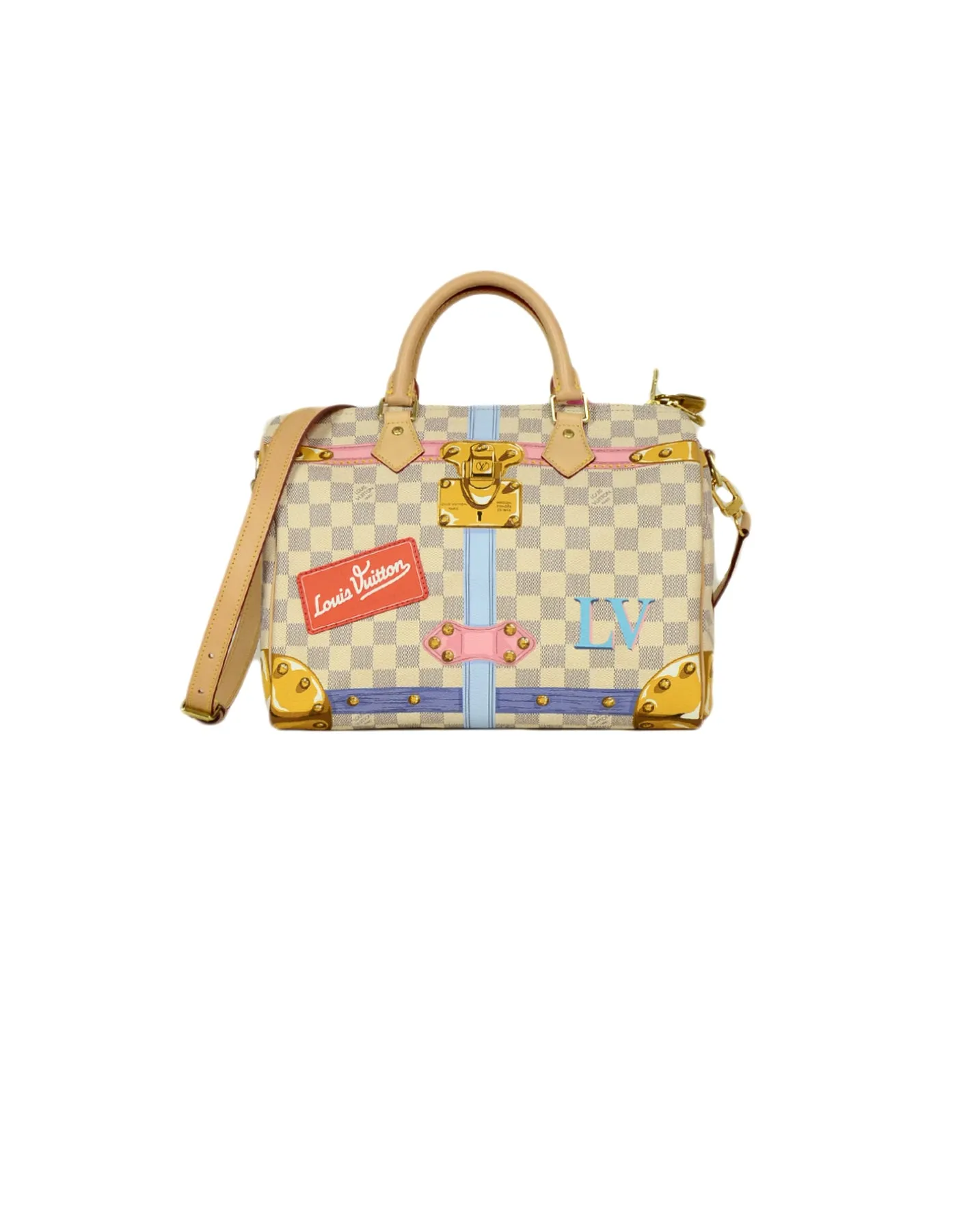 Louis Vuitton Damier Azur Summer Trunks Speedy 30 Bandouliere