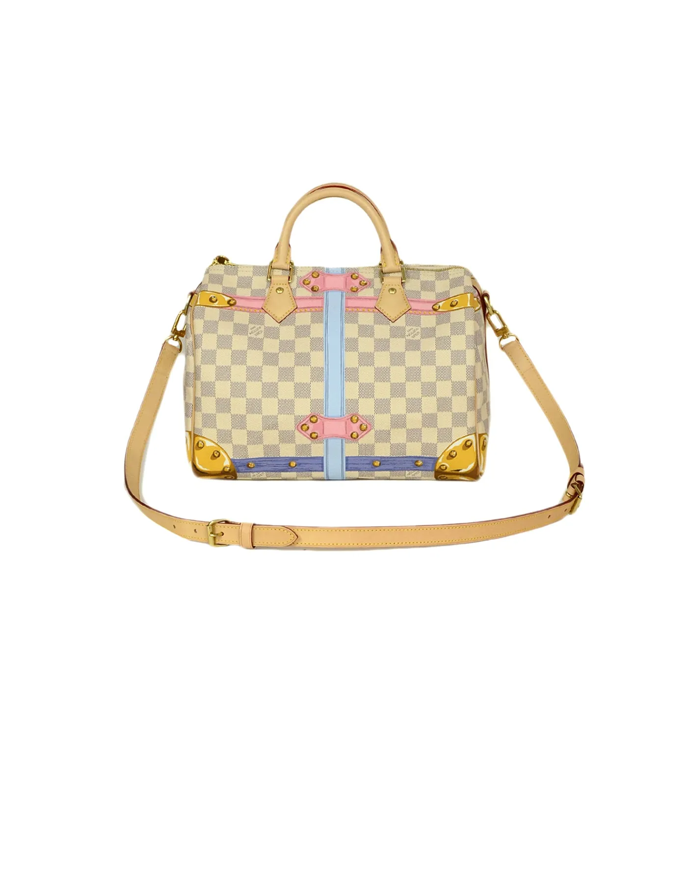 Louis Vuitton Damier Azur Summer Trunks Speedy 30 Bandouliere