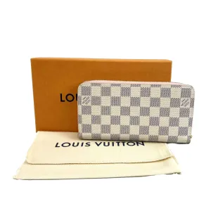 Louis Vuitton Damier Azur Zippy Wallet Rose Ballerine Pink Accessories
