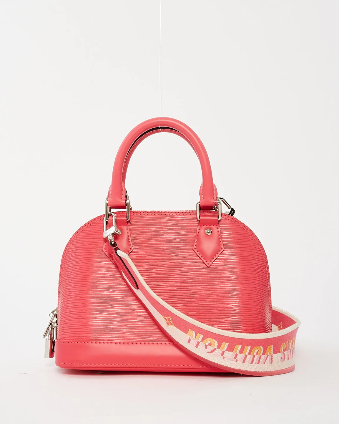 Louis Vuitton Pink Epi Leather Alma BB with Canvas Strap