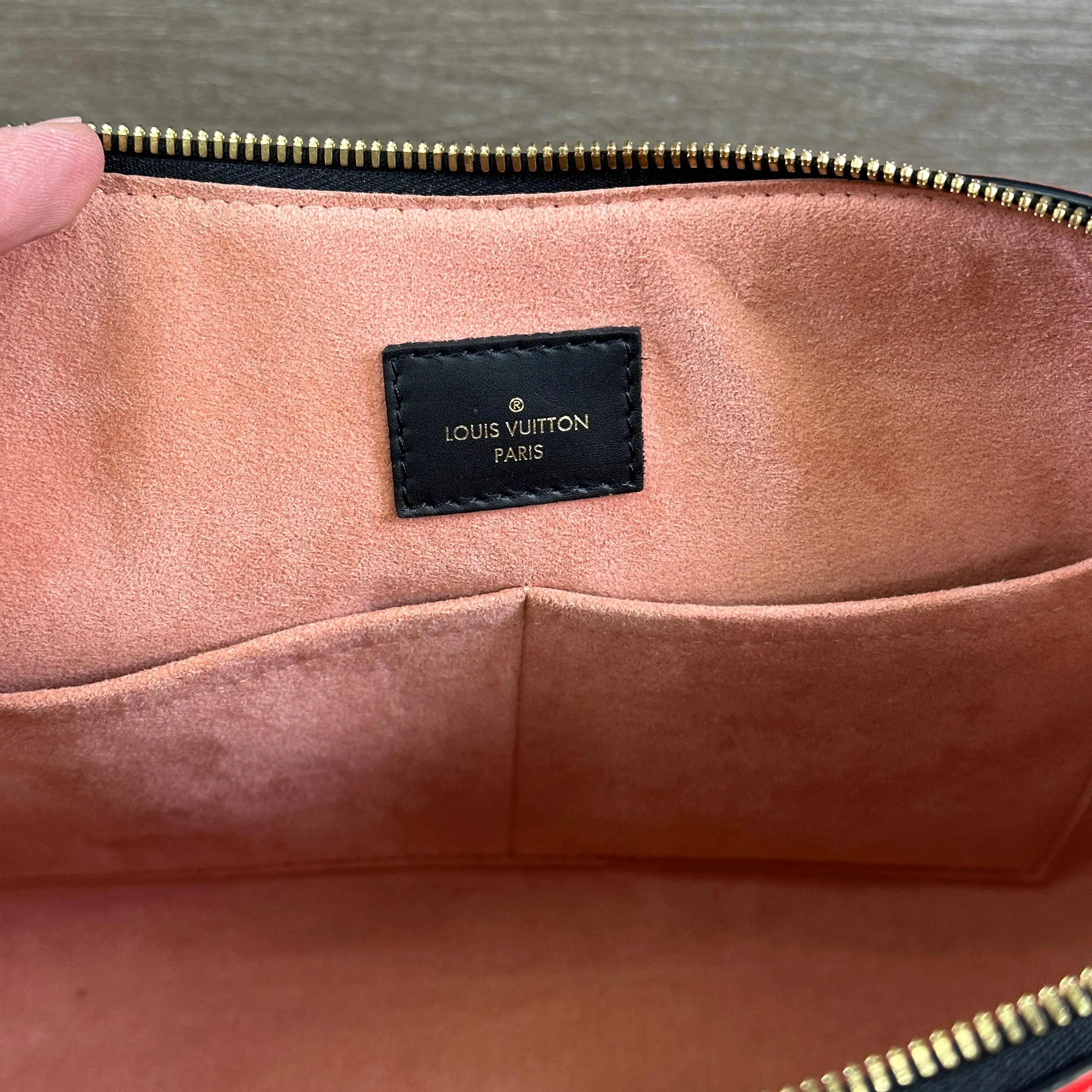 Louis Vuitton Tuileries Handbag Monogram Canvas with Red Leather