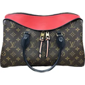Louis Vuitton Tuileries Handbag Monogram Canvas with Red Leather