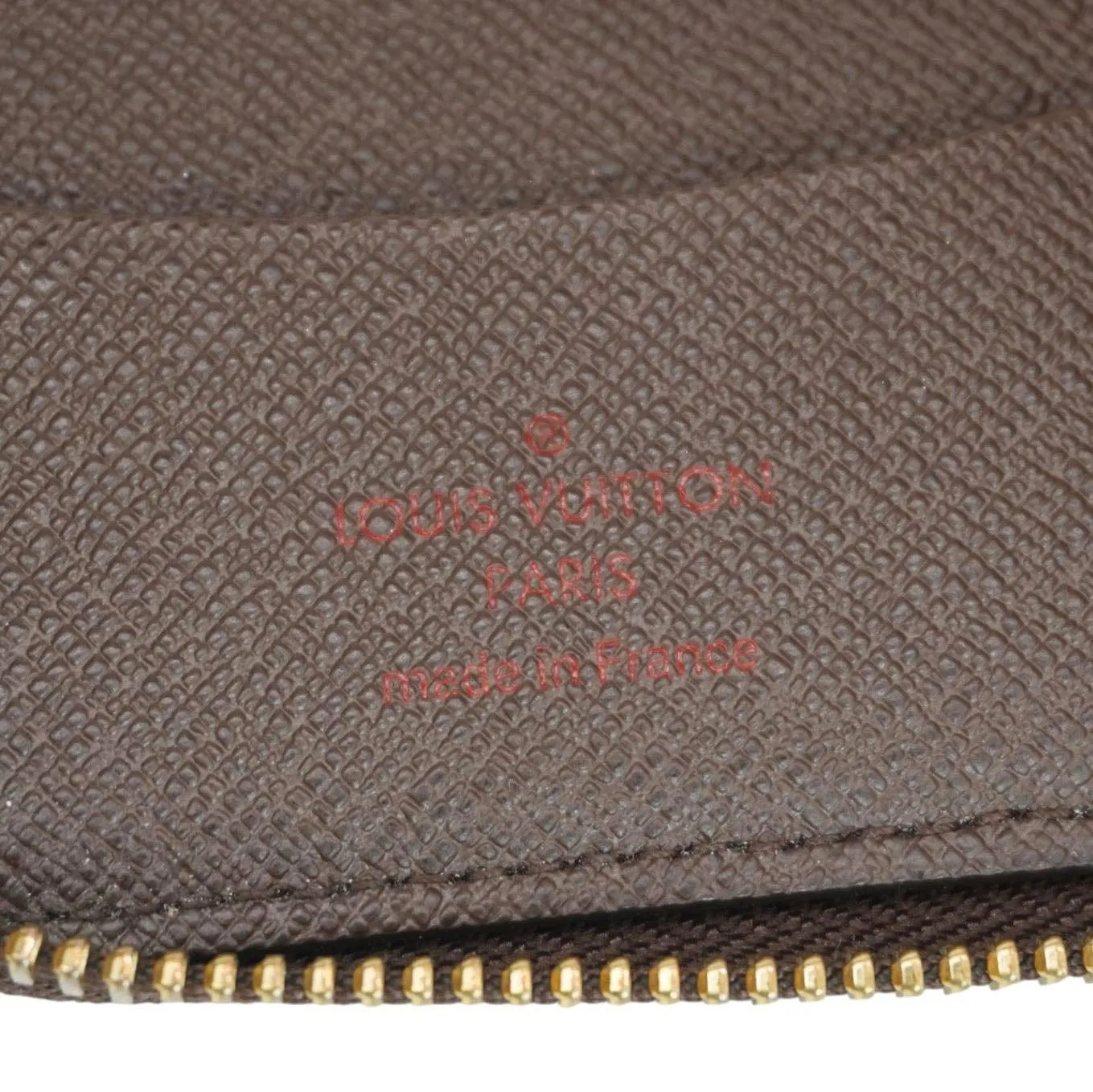 LOUIS VUITTON Zip Around Damier Ebene Wallet Brown