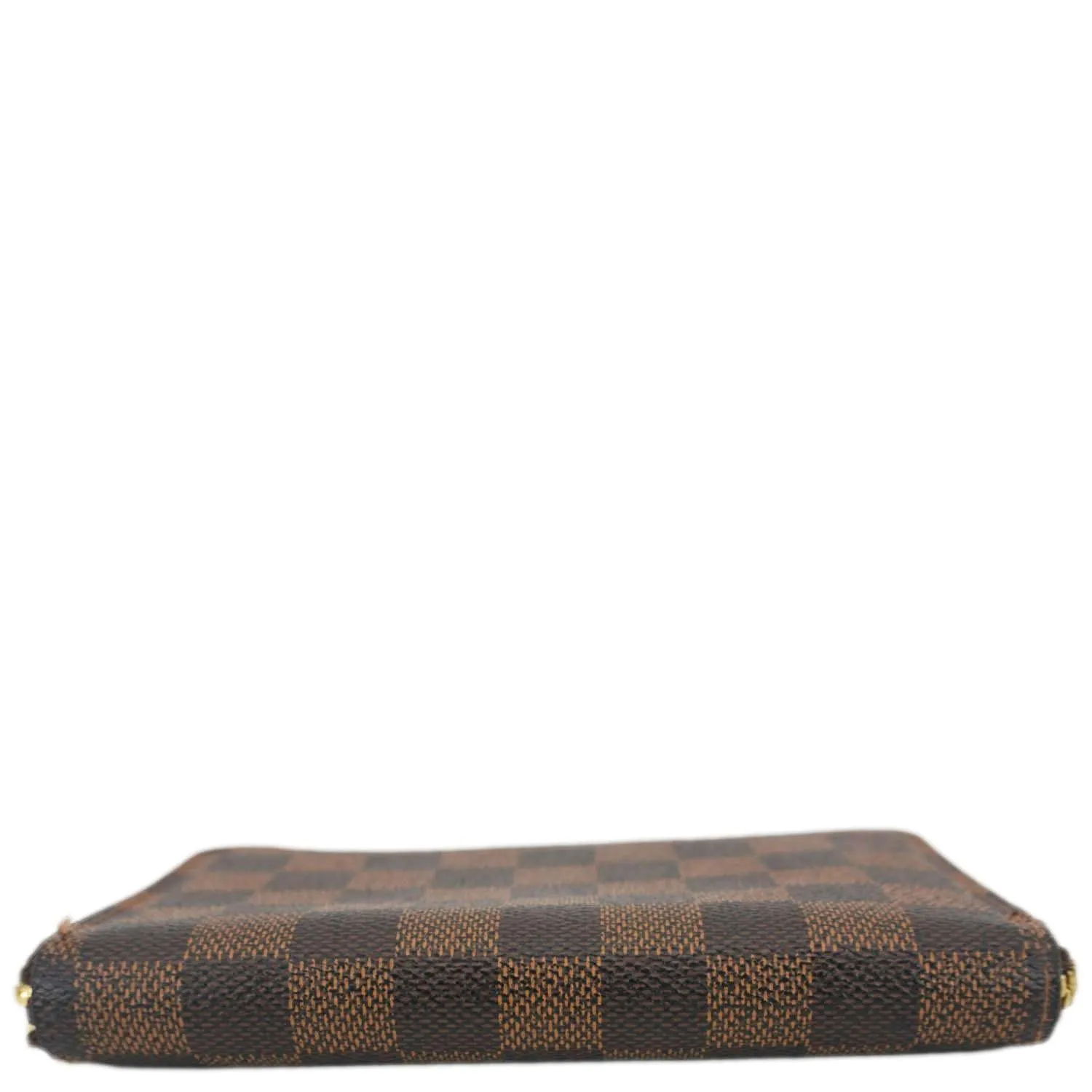 LOUIS VUITTON Zip Around Damier Ebene Wallet Brown