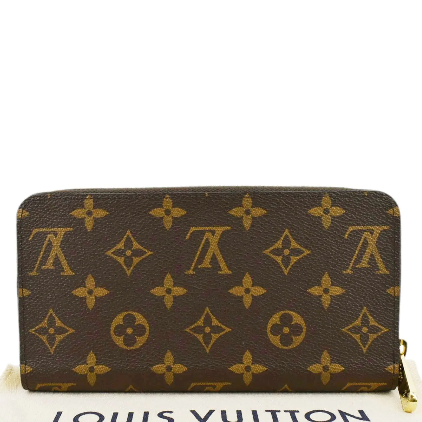 LOUIS VUITTON Zip Around Monogram Canvas Wallet Brown