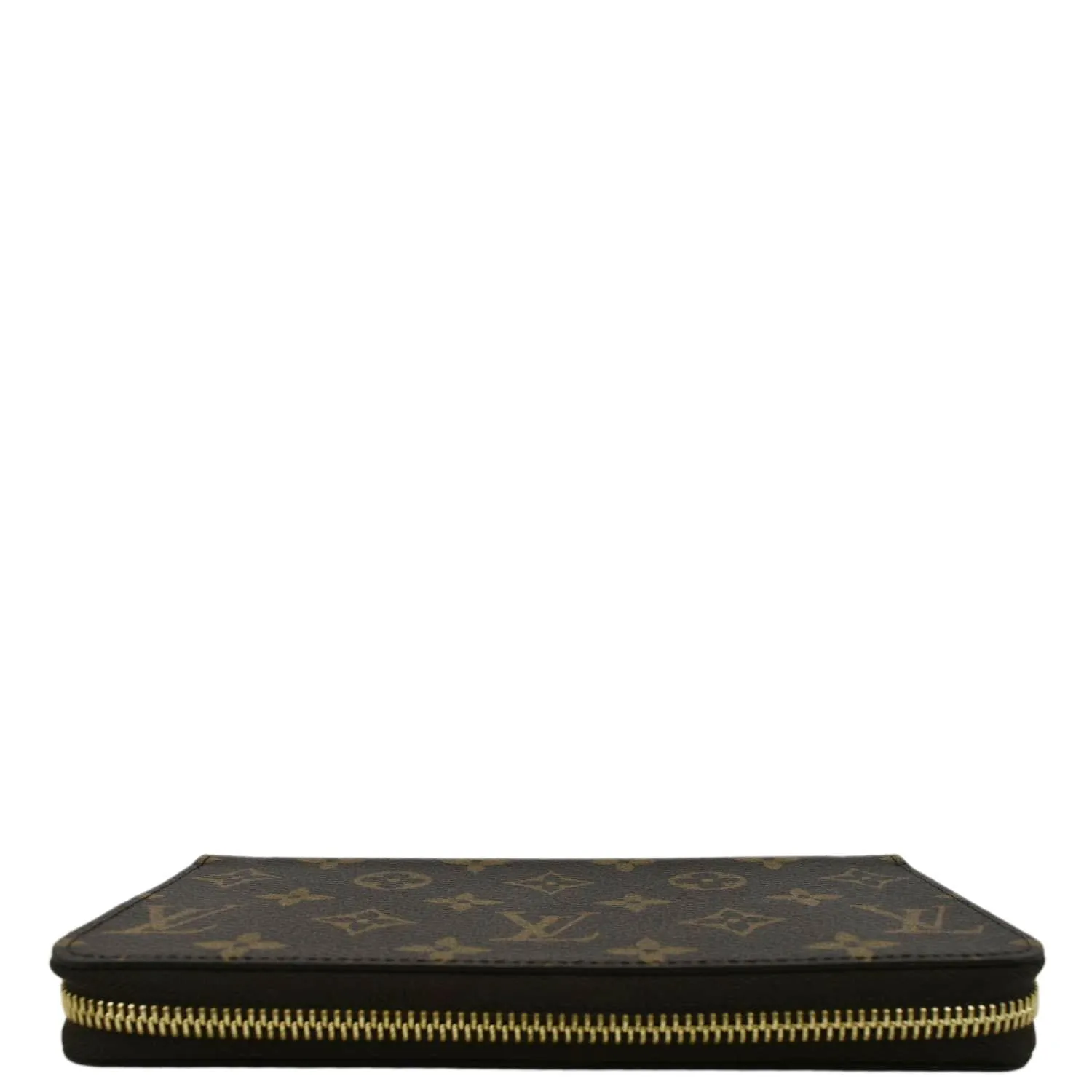 LOUIS VUITTON Zip Around Monogram Canvas Wallet Brown
