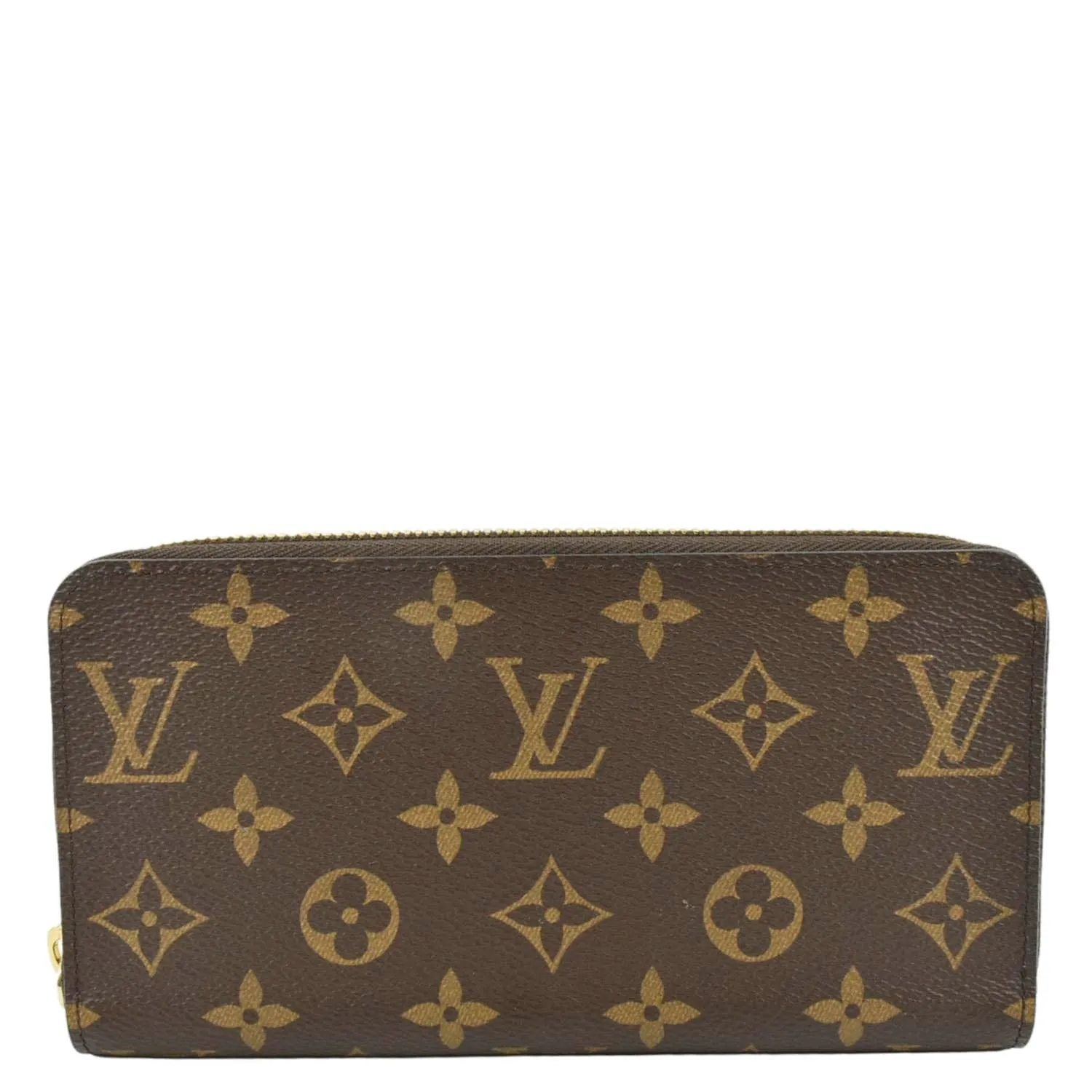 LOUIS VUITTON Zip Around Monogram Canvas Wallet Brown