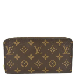 LOUIS VUITTON Zip Around Monogram Canvas Wallet Brown