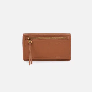 Lumen Continental Wallet In Pebbled Leather - Warm Honey