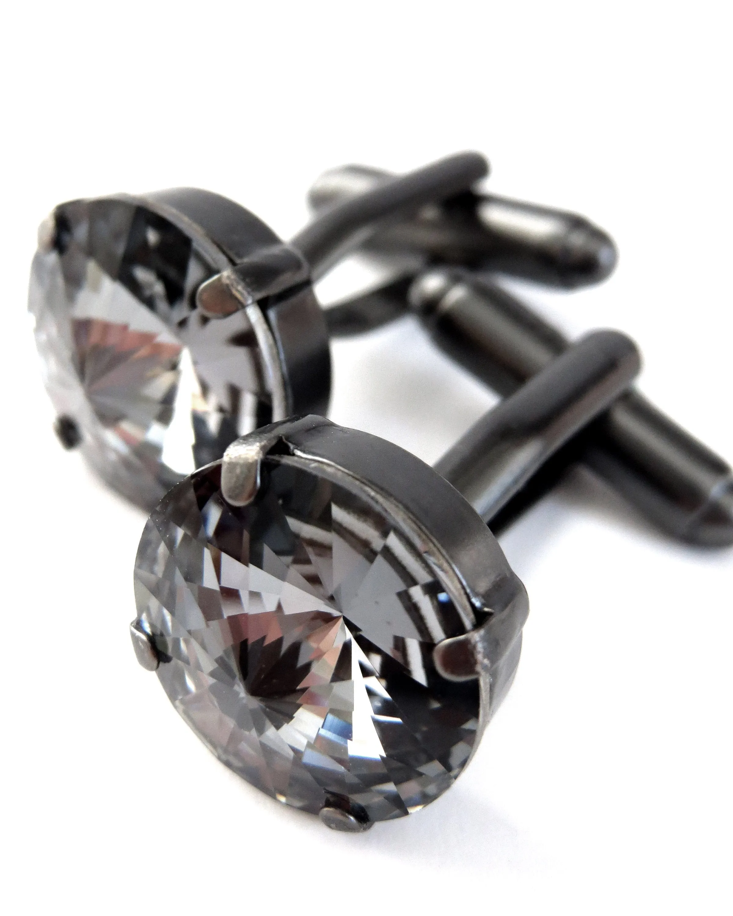 LUX TUX - Black Midnight Crystal Cufflinks