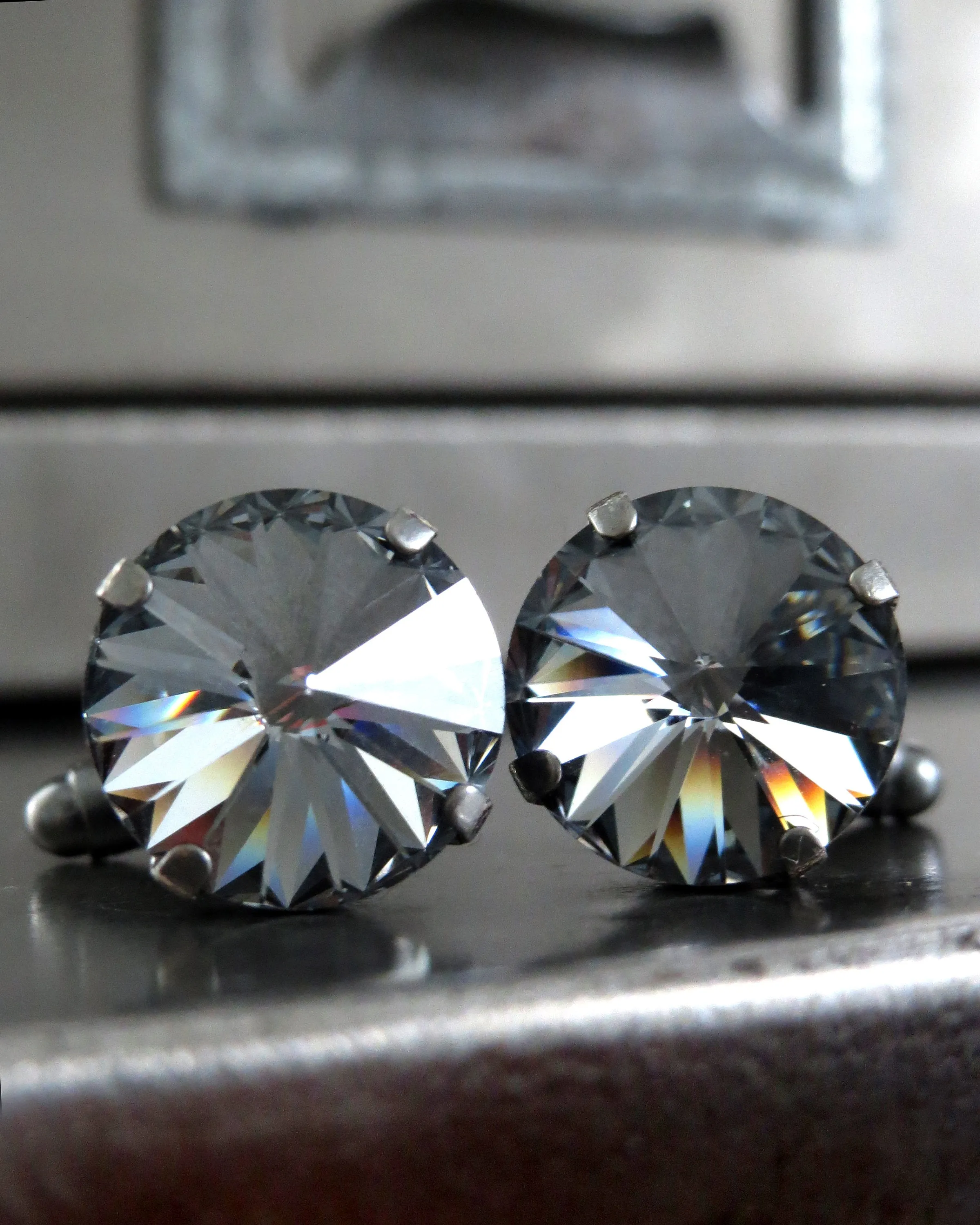 LUX TUX - Black Midnight Crystal Cufflinks
