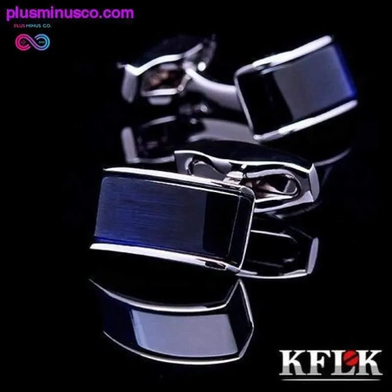Luxury Blue Stone Square Cufflinks for Men