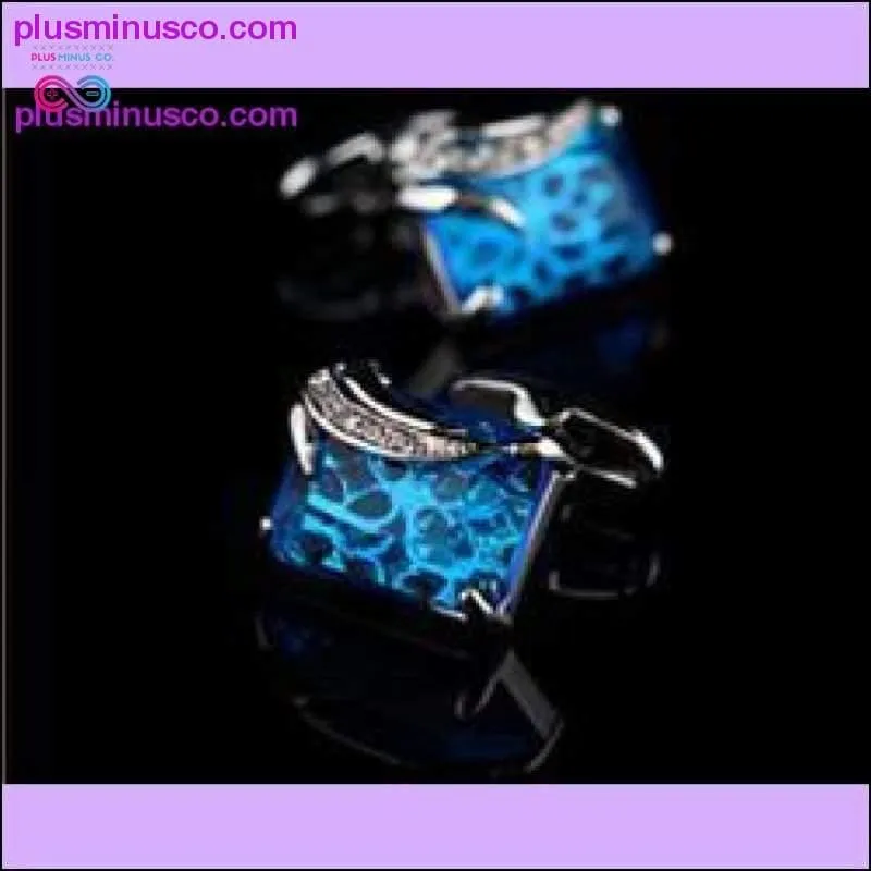 Luxury Blue Stone Square Cufflinks for Men