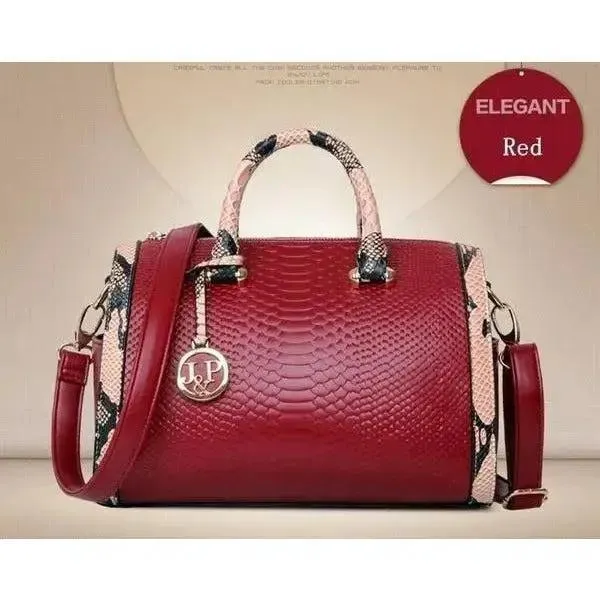 Luxury Boston Bag Genuine Leather Ladies Handbags Women