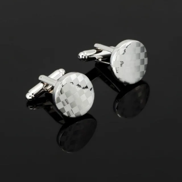 Luxury Fashion Laser Engraved Check Sudoku Design Cufflink 18 style for mens Brand cuff buttons cuff links High Quality Jewelry
